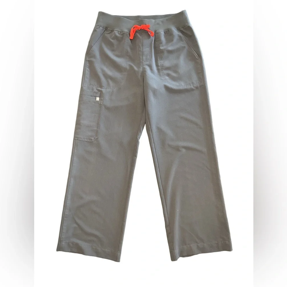 Women’s figs High Waisted Isabel Wide Leg Scrub Pants charcoal LG REG 1001567R - Picture 6 of 11